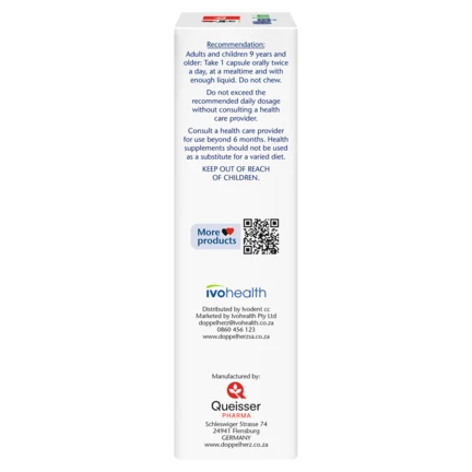 Illustration of the product packaging Doppelherz aktiv O-Mega Brain side view left